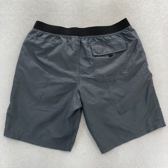 prAna Mojo Pull On Shorts Mens Large Gray Stretch Waistband Outdoors Hiking - Picture 9 of 10